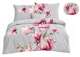 Posciel-satyna-bawelniana-160x200-Komplet-3-cz-Kwiaty-magnolie-szara-rozowa.jpg